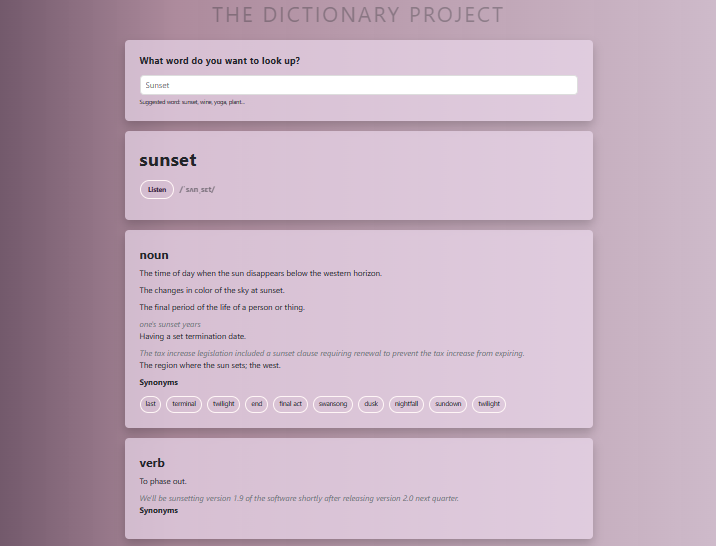 Disctionary project preview